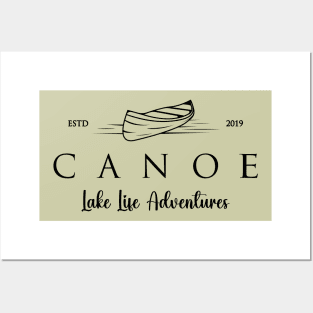 Canoe, Lake Life Adventures, ESTD 2019 Posters and Art